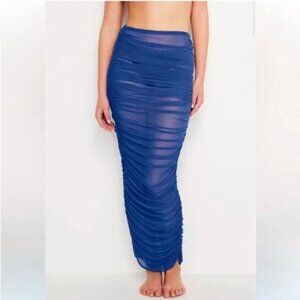 NWT GOOD AMERICAN Mesh Ruched Skirt Swim Cover Up Size Large